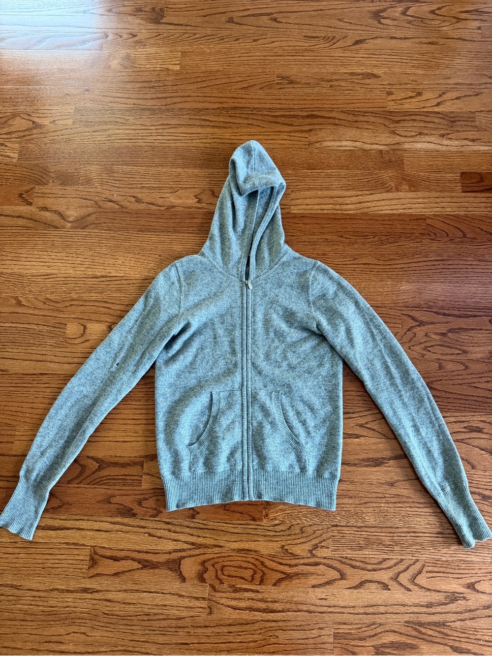 J. Crew 100% Cashmere Gray Zip Up Hoodie Sweater XS